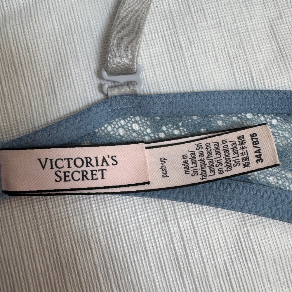 Victoria's Secret Women's Light Blue Lace Push Up Bra 34A 361739-B4M - Picture 5 of 7